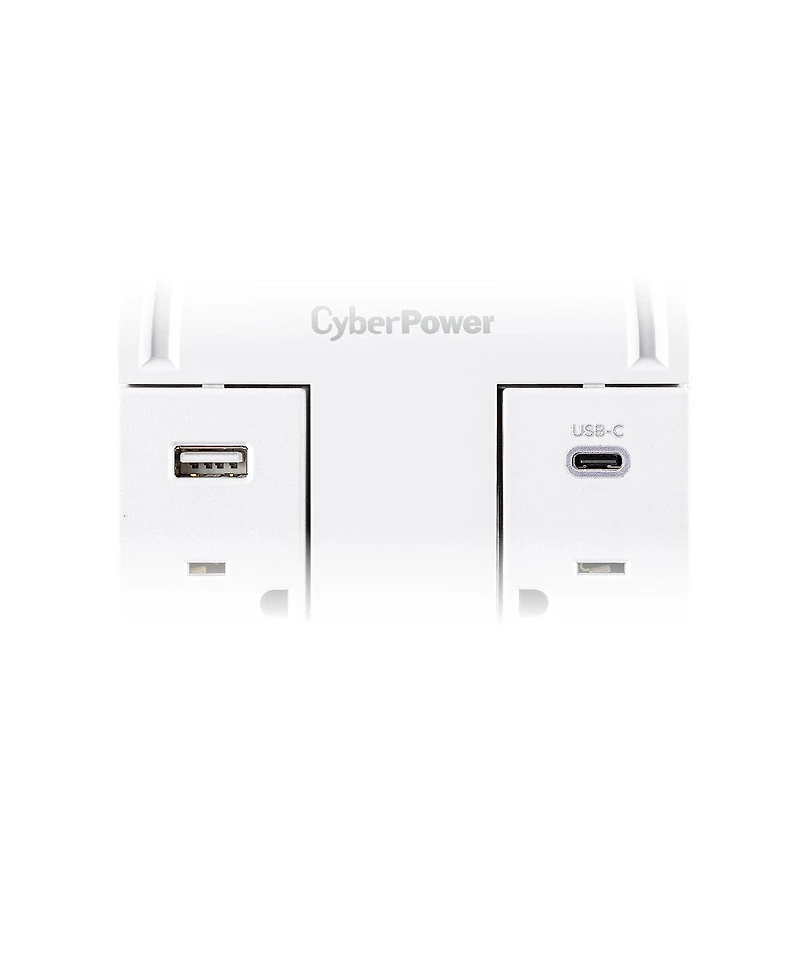CyberPower 2400 Joule 6 Ac Outlet Wall-Tap Surge Protector for Usb Devices