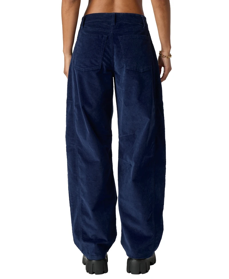 Florence By Mills Juniors' Stretch Cord Barrel Leg Jeans
