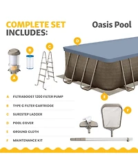 Funsicle 18 Feet Oasis Designer Lap Above Ground Pool with Pump, Triple Basketweave