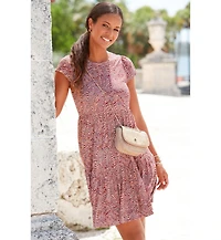Lascana Women's Printed Back Cut Out Dress