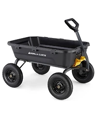 Gorilla Carts Heavy Duty 12 Cubic Foot Poly Yard Dump Garden Utility Cart, Black