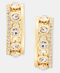 Karl Lagerfeld Paris Small Crystal Openwork Hoop Earrings, 0.72"