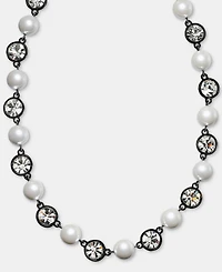 Karl Lagerfeld Paris Crystal & Imitation Pearl Collar Necklace, 16" + 3" extender