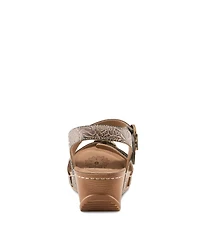 L'Artiste Women's Spring Step Gottaget Wedge Sandal with Hand-Painted Vamp