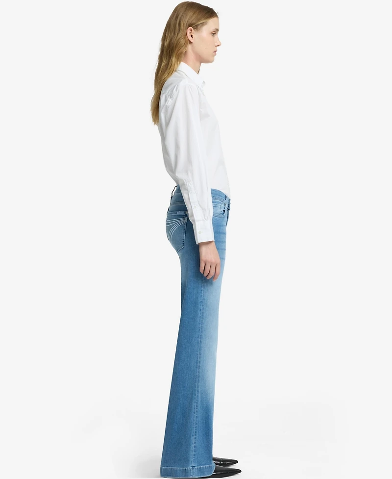 7 For All Mankind Women's Dojo Tailorless Mid-Rise Flare Jeans