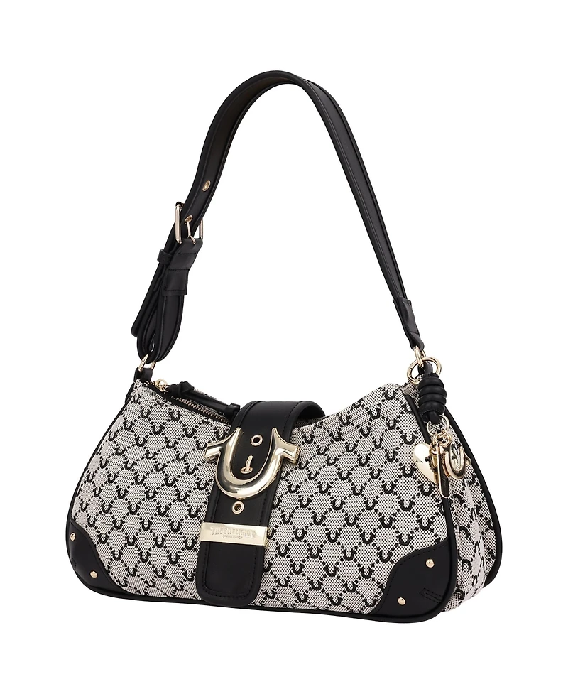 True Religion Multi-Strap Denim Shoulder Bag