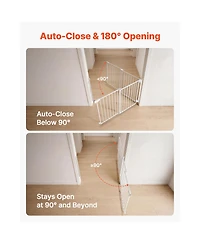 Ruie No Bottom Bar Dog Gate for Stairs 30 Inch High Adjustable 31 to 48 Inch