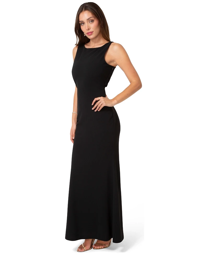 Bebe Women's Twist Back Boatneck Gown