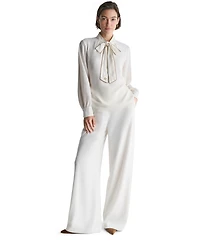 Bcbg Women's Tie Neck Long-Sleeve Blouse