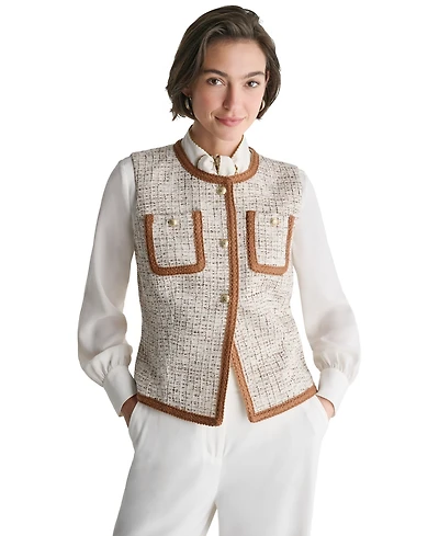 Bcbg Women's Collarless Three-Button Jacket