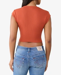 True Religion Women's Heritage Rib Notch T-Shirt