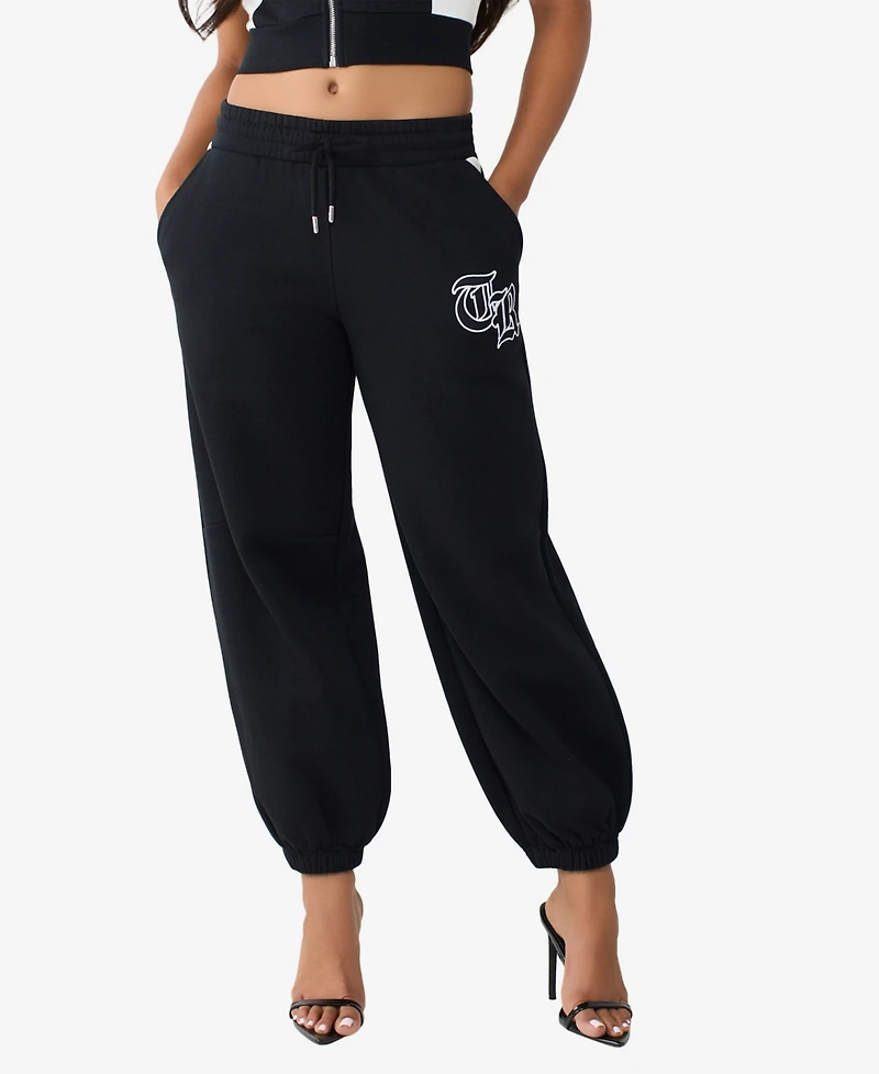 True Religion Women's Contrast Paneled Baggy Joggers
