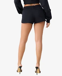 True Religion Women's Zip Pocket Dolphin Hem Hot Shorts