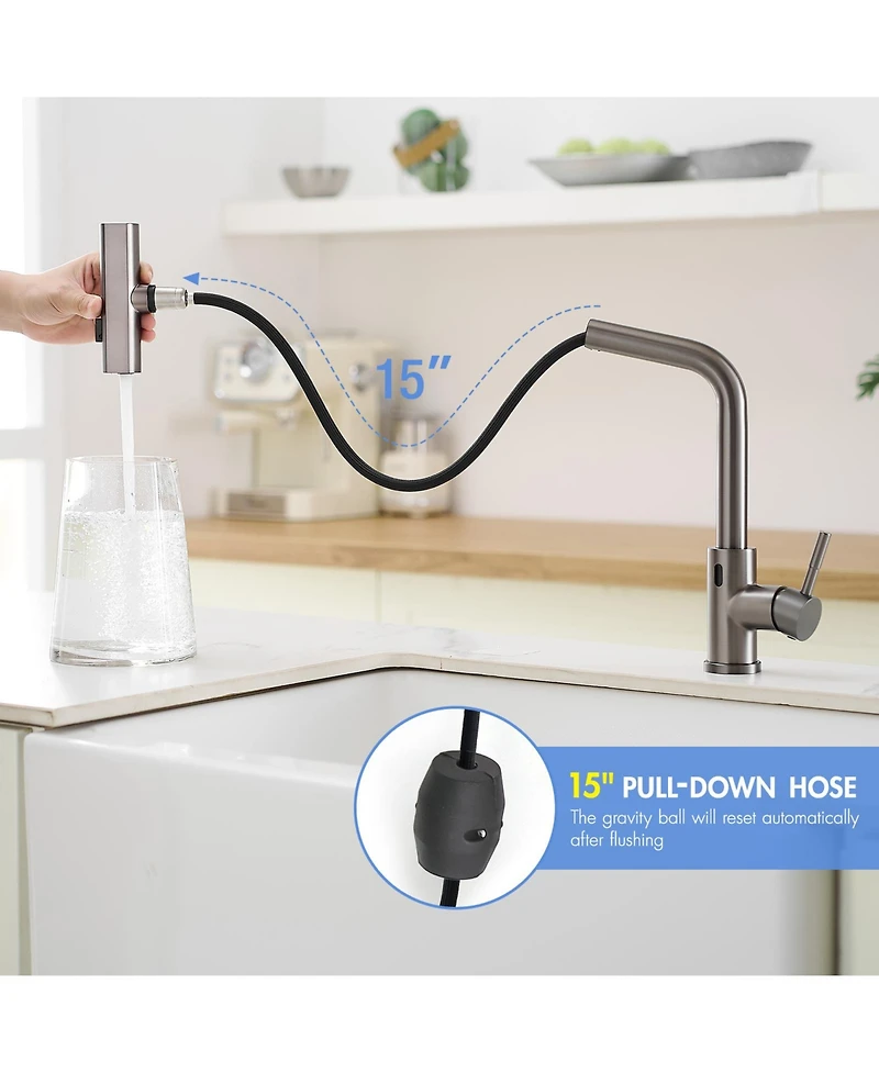Phying Touchless Kitchen Faucet, Hands Free Automatic Smart Kitchen Faucet, Stainless Steel Touchless Kitchen Faucet
