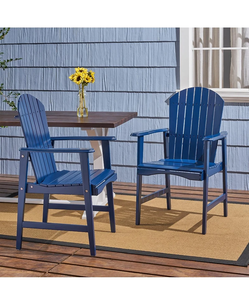Streamdale Furniture Outdoor Weather Resistant Acacia Wood Adirondack Dining Chairs