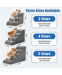 Zeny Staircase ramps designed for small dogs and cats, high-density foam curved pet steps