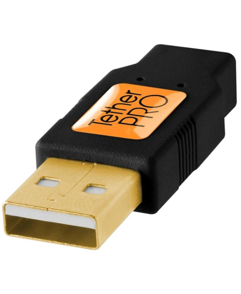 Tether Tools Pro Gold-Plated 15-Foot Usb 2.0 A Male to Mini-b 5 Pin Cable