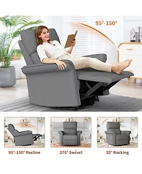 Streamdale Furniture 270degree Swivel Rocker Recliner Chair for Nursery and Living Room