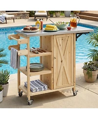 Streamdale Furniture Portable Outdoor Kitchen Island with Storage