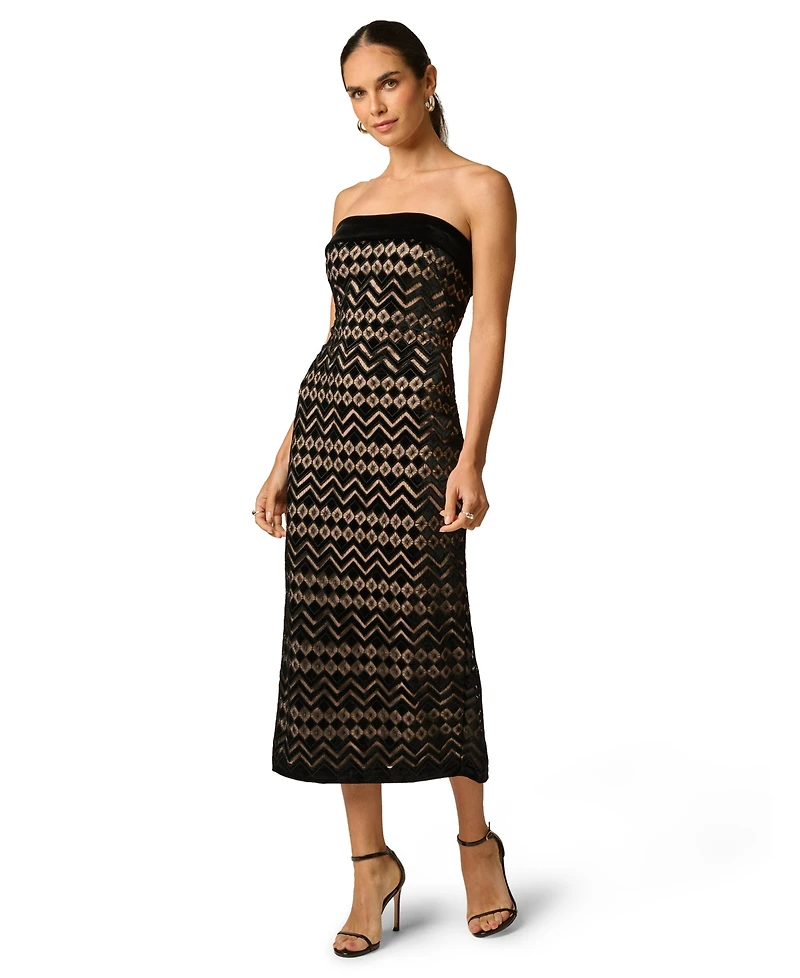 Adrianna Women's Geometric Velvet Dress