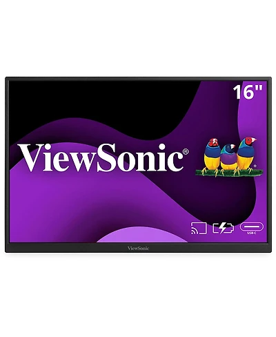 ViewSonic VG1656N 16" Ips Wuxga 60Hz Wireless Portable Usb-c Computer Monitor