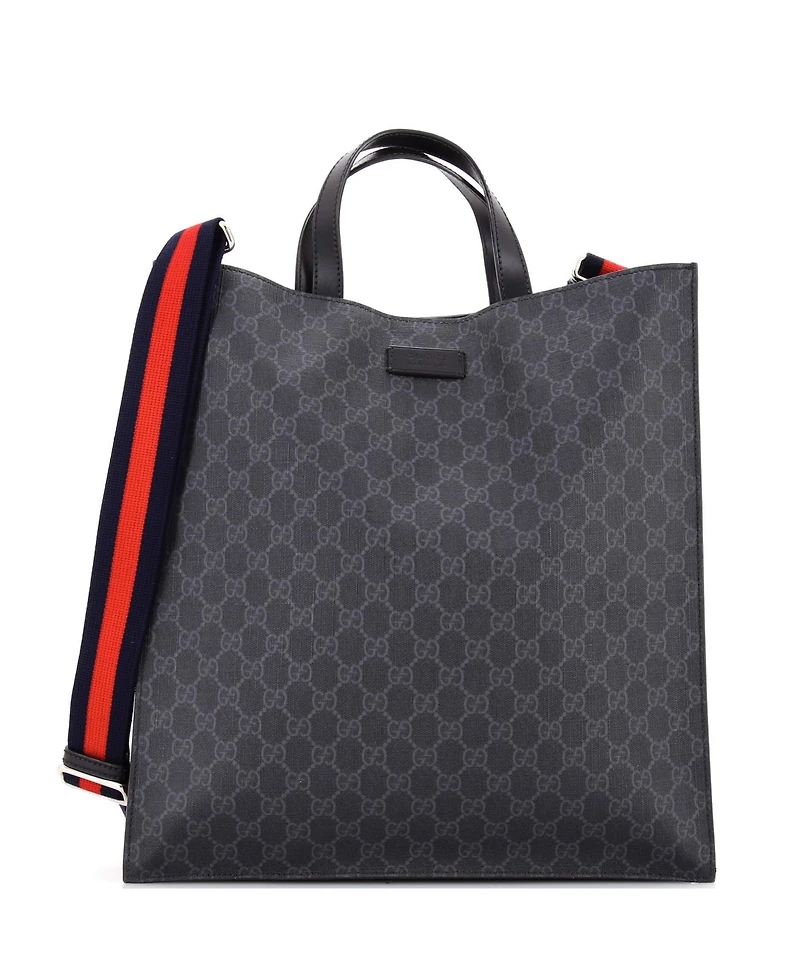 Pre-Owned Gucci Tall Convertible Soft Open Tote Gg Coated Canvas