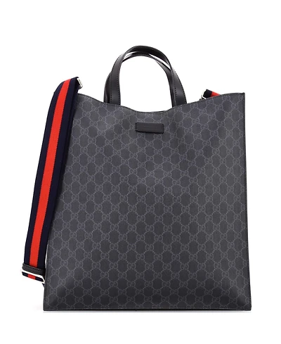 Pre-Owned Gucci Tall Convertible Soft Open Tote Gg Coated Canvas
