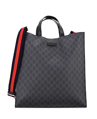 Pre-Owned Gucci Tall Convertible Soft Open Tote Gg Coated Canvas