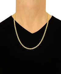 Italian Gold Solid Curb Chain 22" Necklace in 10k Yellow Gold