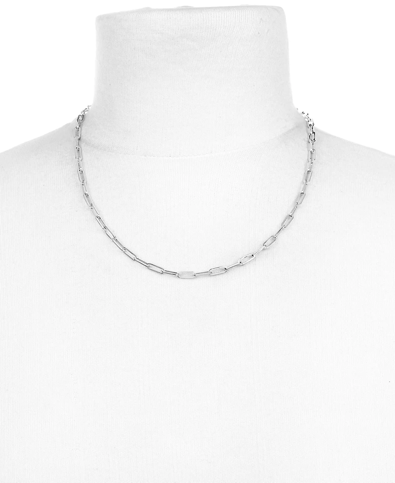 Italian Gold Paperclip Chain 20" Necklace in 10k White Gold