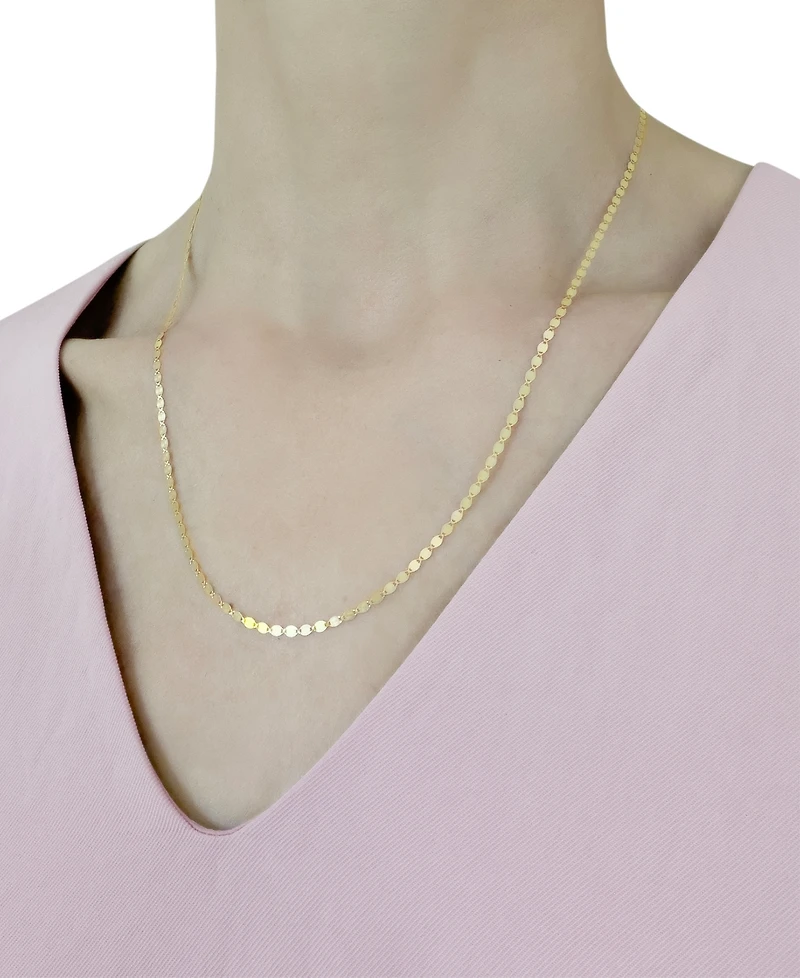 Italian Gold Leaf Chain 20" Necklace in 10k Yellow Gold