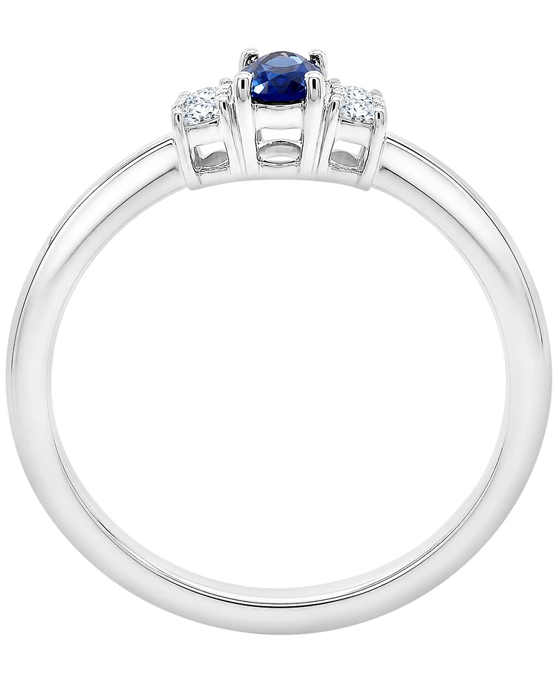 Macy's Lab-Grown Blue Sapphire (1/3 ct. t.w.) & White Sapphire (2-3/4 ct. t.w.) Ring in Sterling Silver