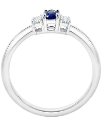 Macy's Lab-Grown Blue Sapphire (1/3 ct. t.w.) & White Sapphire (2-3/4 ct. t.w.) Ring in Sterling Silver