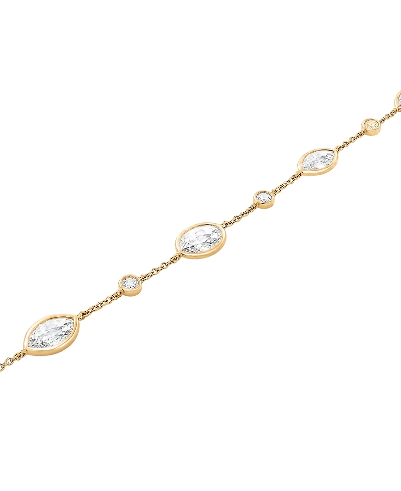 Macy's Lab-Grown White Sapphire (2-3/4 ct. t.w.) Bracelet in 14k Gold Over Sterling Silver