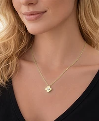 Macy's 2-Piece Lab-Grown White Sapphire (1/6 ct. t.w.) Pendant Necklace & Matching Clover Earrings Set in 14k Gold Over Sterling Silver