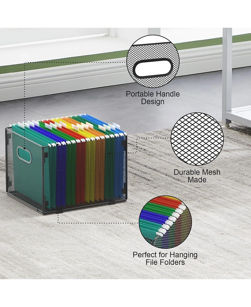 Danrong Mesh Hanging File Organizer Collapsible Letter Storage Box