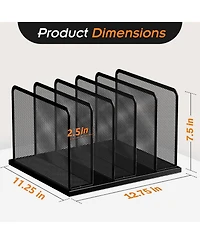 Danrong Heavy Duty Steel Mesh Desk File Organizer Compartments Desktop Sorter for Home Office Classroom
