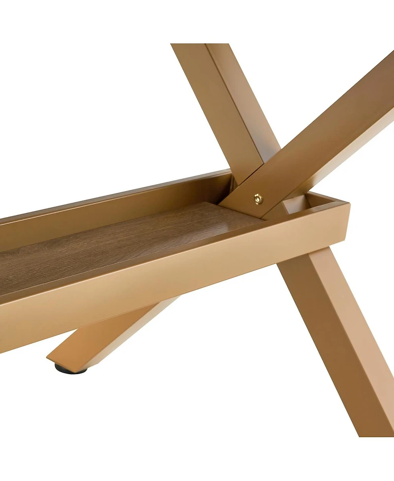 Streamdale Furniture 71" Modern Minimalist Wood and Metal X-Frame Dining Table for 6-8 People