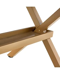 Streamdale Furniture 71" Modern Minimalist Wood and Metal X-Frame Dining Table for 6-8 People