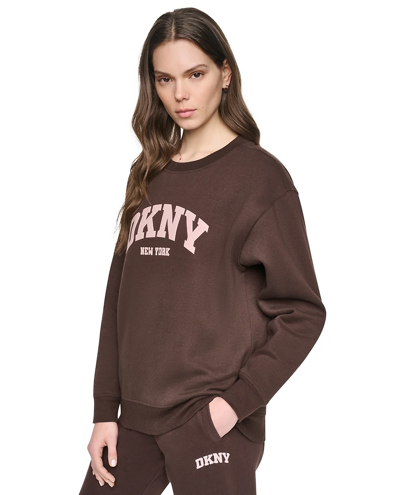 Dkny Sport Women's Varsity Puff Logo Crewneck Sweatshirt