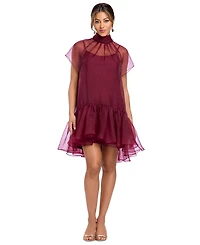 Xscape Women's Organza Mock Neck Shift Dress