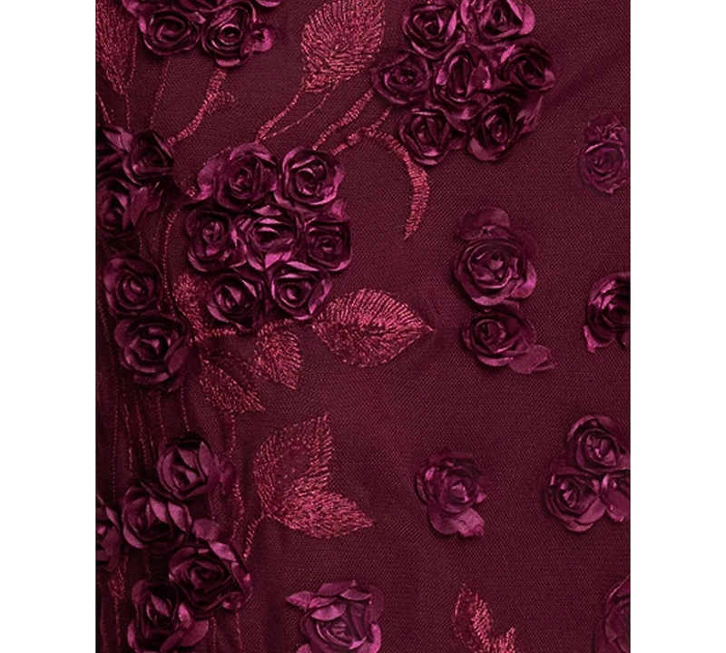 Xscape Women's Power Mesh Strapless Scarf Gown
