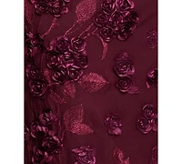 Xscape Women's Power Mesh Strapless Scarf Gown