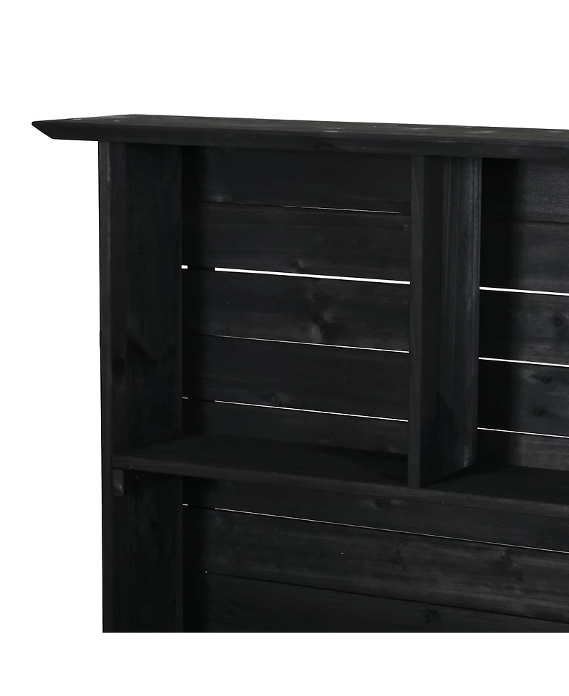Streamdale Furniture 65"H Large Garden Potting Bench With Stainless Steel Top And Lockable Wheels