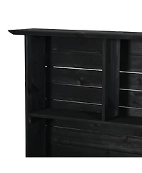 Streamdale Furniture 65"H Large Garden Potting Bench With Stainless Steel Top And Lockable Wheels