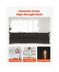 Ruie Retractable Mesh Baby Gate 34 in Tall Extends to 110 in Wide