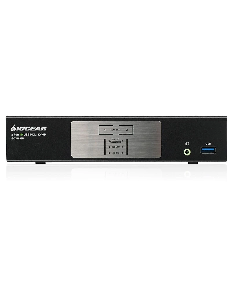 Iogear 2-Port 4K DisplayPort Kvmp Switch with Hdmi Connection and Usb 3.0 Hub and Audio