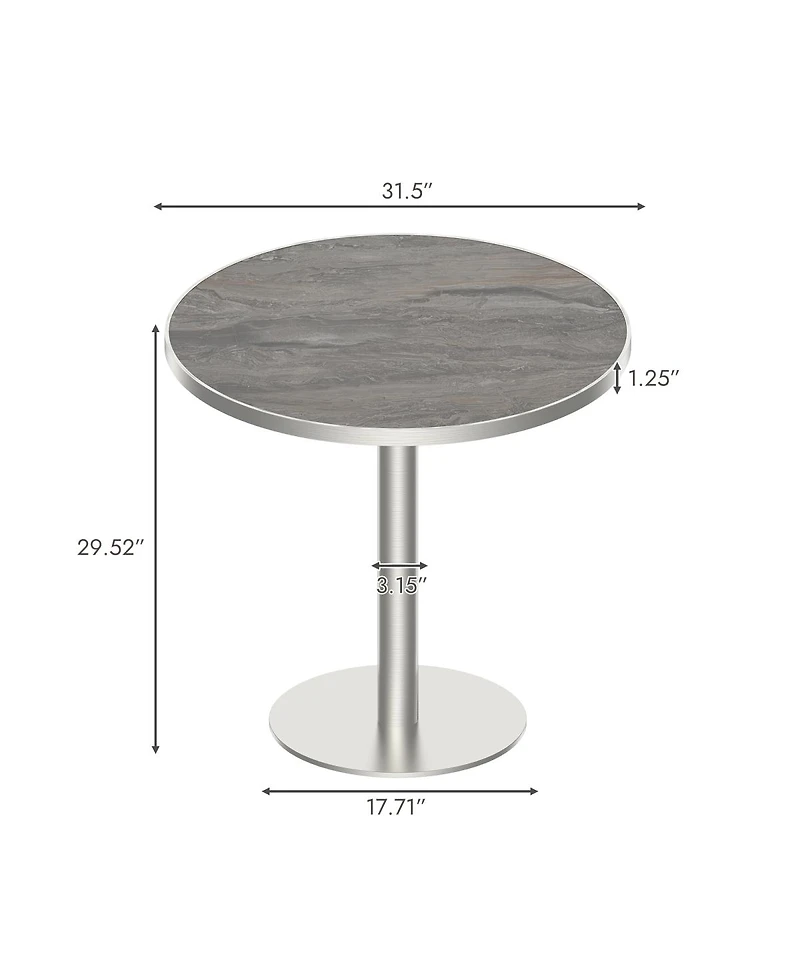 Streamdale Furniture Round Modern Dining Table Faux Marble Top Bistro Tulip Table