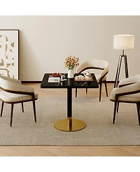 Streamdale 31.5'' Square Modern Faux Marble Tulip Bistro Table