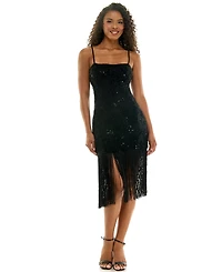 Seni & Cade Juniors' Floral Beaded Fringe Dress